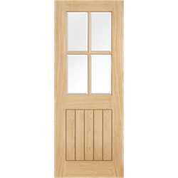 Joseph Miles Norfolk Internal Door with 5 Panel and 4 Clear Glazed Light - Unfinished Oak