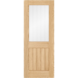 Joseph Miles Norfolk Internal Door with 5 Panel and 1 Clear Glazed Light - Prefinished Oak