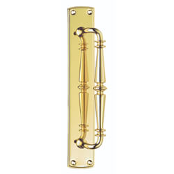 Carlisle Brass Ornate Cranked Pull Handle on Backplate