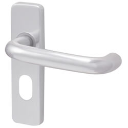 Joseph Miles 19mm Safety Aluminium Lever Handle with Oval Profile on Backplate