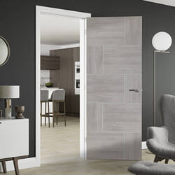 XL Joinery Ravenna Laminate Internal Fire Door with 10 Panels  - Prefinished White Grey
