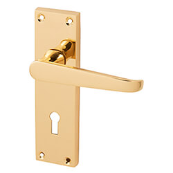 Joseph Miles Victorian Traditional Lever Handle with Lock Profile on Backplate