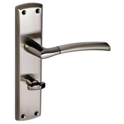 Joseph Miles Tifosi Bathroom Lever Handle with Privacy Lock on Backplate