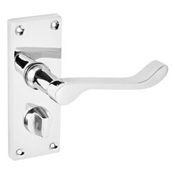 Joseph Miles Victorian Scroll Bathroom Lever Handle with Privacy Lock - 114 x 42mm