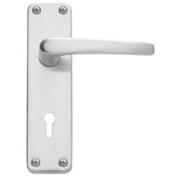 Joseph Miles Contract Aluminium Lever Handle with Lock Profile On Backplate