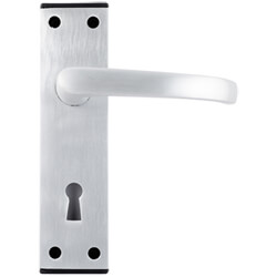 Joseph Miles Aluminium Black End Cap Lever with Lock Profile On Backplate