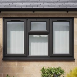 Crystal 4 Clear Glass Double Glazed uPVC Window - Black and White - Left and Right Handed