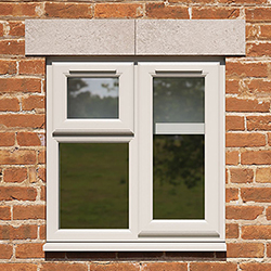 Crystal 3 Clear Glass Double Glazed uPVC Window - Agate and White - Right Handed