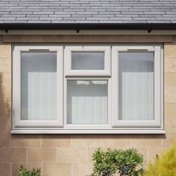 Crystal 4 Clear Glass Double Glazed uPVC Window - Agate and White - Left and Right Handed