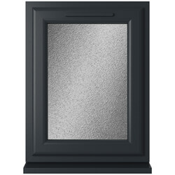 Crystal 1 Obscure Glass Double Glazed uPVC Window - Grey and White - Right Handed
