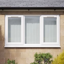 Crystal 3 Clear Glass Double Glazed uPVC Window - White -  Left and Right Hand
