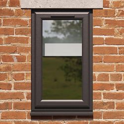 Crystal 1 Clear Glass Double Glazed Side Hung uPVC Window - Black and White - Left Hand