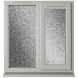 Crystal 2 Obscure Glass Double Glazed uPVC Window - Agate and White - Right Handed