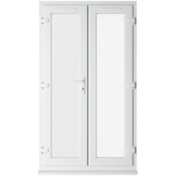 Crystal uPVC Left Hand External French Door with 2 Clear Double Glazed Light - White