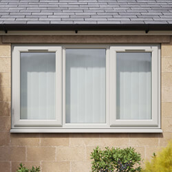 Crystal 3 Clear Glass Double Glazed uPVC Window - Agate and White - Left and Right Handed