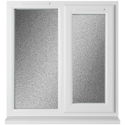 Crystal 2 Obscure Glass Double Glazed uPVC Window - White - Right Handed