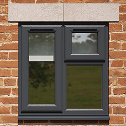 Crystal 3 Clear Glass Double Glazed uPVC Window - Grey and White - Left Handed