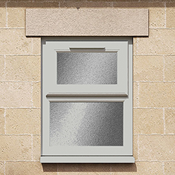 Crystal 2 Obscure Glass Double Glazed uPVC Window - Agate and White