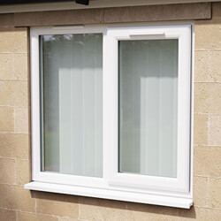 Crystal 2 Clear Glass Double Glazed uPVC Window - White - Right Handed