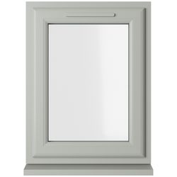 Crystal 1 Clear Glass Double Glazed uPVC Window - Agate and White - Right Handed