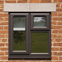 Crystal 3 Clear Glass Double Glazed uPVC Window - Black and White - Left Handed