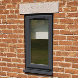 Crystal 1 Clear Glass Double Glazed uPVC Window - Grey and White - Right Handed