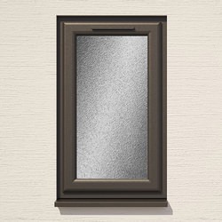Crystal 1 Obscure Glass Double Glazed Side Hung uPVC Window - Black and White - Left Hand