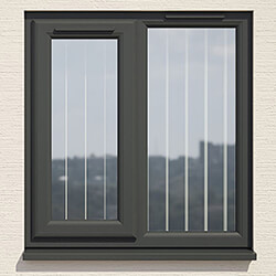 Crystal 2 Clear Glass Double Glazed uPVC Window - Grey and White - Left Handed
