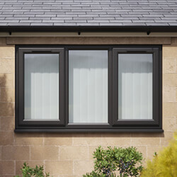 Crystal 3 Clear Glass Triple Glazed uPVC Window - Black and White - Left and Right Handed