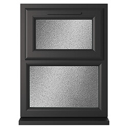 Crystal 2 Obscure Glass Triple Glazed uPVC Window - Black and White