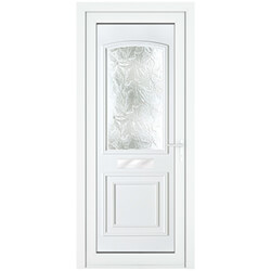 Crystal Balmoral Left Hand uPVC External Door with 2 Panel and 1 Obscure Glazed Light - White