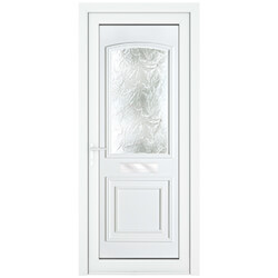 Crystal Balmoral Right Hand uPVC External Door with 2 Panel and 1 Obscure Double Glazed Light - White