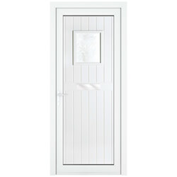 Crystal Chatsworth Right Hand uPVC External Door with 12 Panel and 1 Obscure Double Glazed Light - White