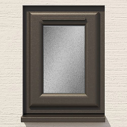 Crystal 1 Obscure Glass Double Glazed uPVC Window - Black and White
