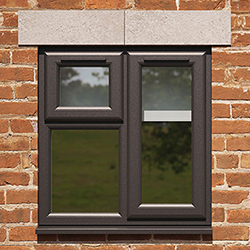 Crystal 3 Clear Glass Triple Glazed uPVC Window - Black and White - Right Handed