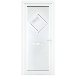 Crystal Hamburg Left Hand uPVC External Door with 20 Panel and 1 Obscure Double Glazed Light - White