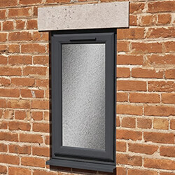 Crystal Obscure Glass Triple Glazed uPVC Window - Grey and White - Left Handed