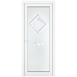 Crystal Hamburg Right Hand uPVC External Door with 20 Panels and 1 Obscure Double Glazed Light - White