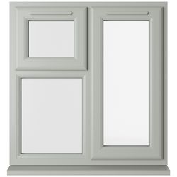 Crystal 3 Clear Glass Triple Glazed uPVC Window - Agate and White - Right Handed