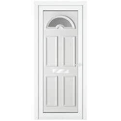 Crystal Sandringham Left Hand uPVC External Door with 4 Panel and 1 Obscure Glazed Light - White