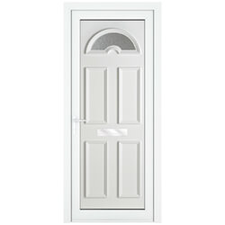 Crystal Sandringham Right Hand uPVC External Door with 20 Panel and 1 Obscure Glazed Light - White