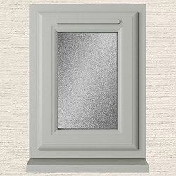Crystal 1 Obscure Glass Double Glazed uPVC Window - Agate and White