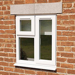 Crystal 2 Clear Glass Double Glazed uPVC Window - White - Right Handed