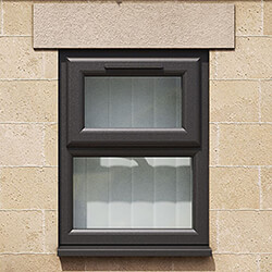 Crystal 2 Clear Glass Triple Glazed uPVC Window - Black and White
