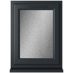 Crystal 1 Obscure Glass Triple Glazed uPVC Window - Grey and White - Right Handed