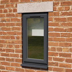 Crystal 1 Clear Glass Triple Glazed uPVC Window - Grey and White - Right Handed