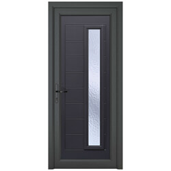 Crystal Monaco Right Hand uPVC External Door with 8 Panel and 1 Obscure Glazed Light - Grey-White