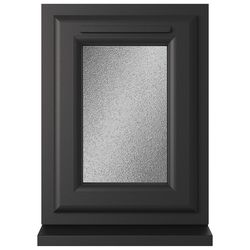 Crystal 1 Obscure Glass Triple Glazed uPVC Window - Black and White