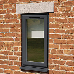 Crystal Clear Glass Triple Glazed uPVC Window - Grey and White - Left Handed