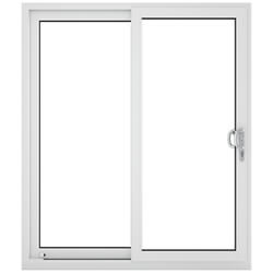 Crystal uPVC Right to Left External Sliding Patio Door with 2 Clear Double Glazed Light - White